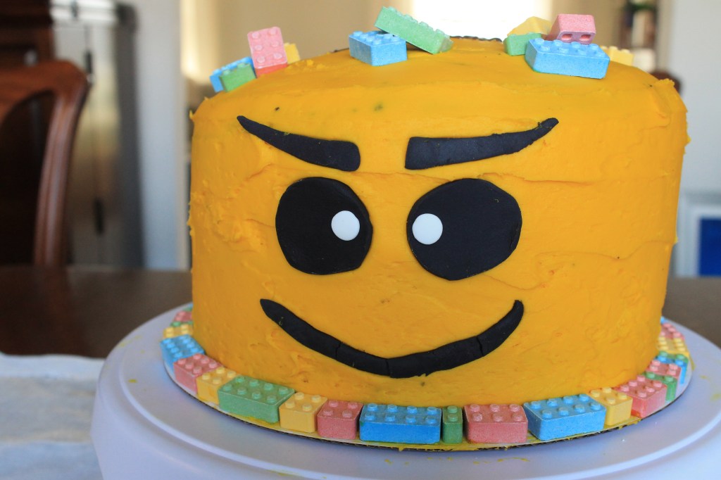 Homemade Lego Head Birthday&nbsp;Cake